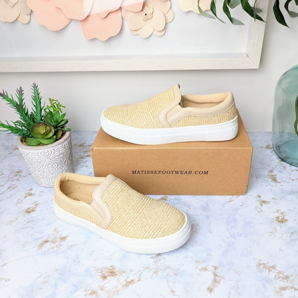 Bailey Natural Slip On Tan Straw Sneakers Preppy Women's 8 - Picture 5 of 7